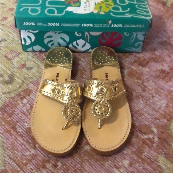 NWOT Gold Palm Beach Classic Sandals - Picture 3 of 5